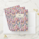 Add Your Name | Llamas On Stripes Pattern Pocket Folder
