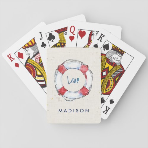 Add Your Name  Love is the Best Lifesaver Playing Cards