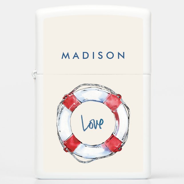Add Your Name | Love is the Best Lifesaver Zippo Lighter (Front)