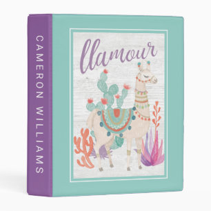 Add Your Name Lovely Llamas II Llamour Mini Binder