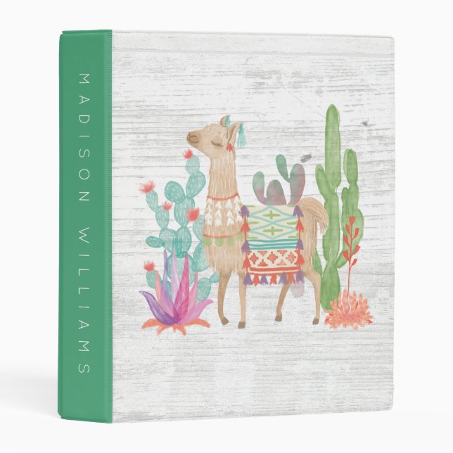 Add Your Name | Lovely Llamas IV Mini Binder (Front/Spine)