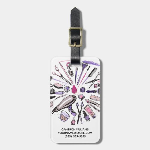 Add Your Name  Makeup Circle Design Luggage Tag