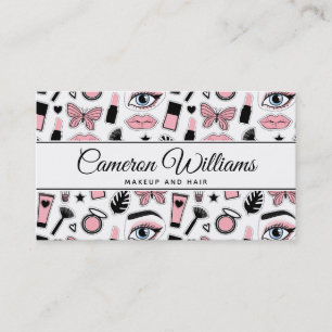 Add Your Name   Makeup Sticker Pattern Business Card