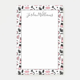 Add Your Name Makeup Sticker Pattern Post-it Notes