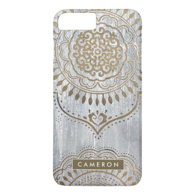 Add Your Name | Mandala Gold Design Case-Mate iPhone Case (Back)