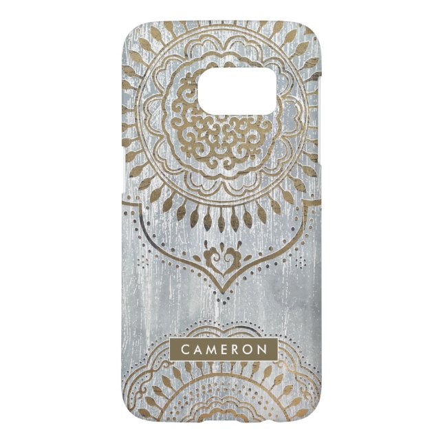 Add Your Name | Mandala Gold Design Case-Mate Samsung Galaxy Case (Back)