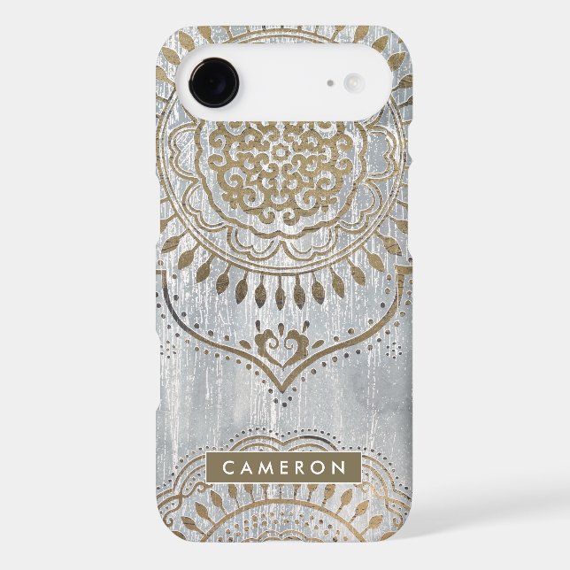 Add Your Name | Mandala Gold Design Case-Mate Samsung Galaxy Case (Back)