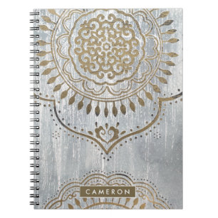 Add Your Name Mandala Gold Design Notebook