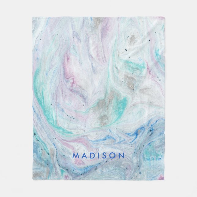 Add Your Name | Marble I Fleece Blanket (Front)