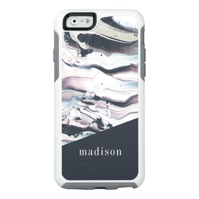 Add Your Name | Marbling V Crop Otterbox iPhone Case (Back)