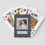 Add Your Name | Marine Knots Pattern Poker Cards