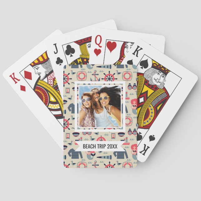 Add Your Name | Marine Life Pattern Poker Cards (Back)