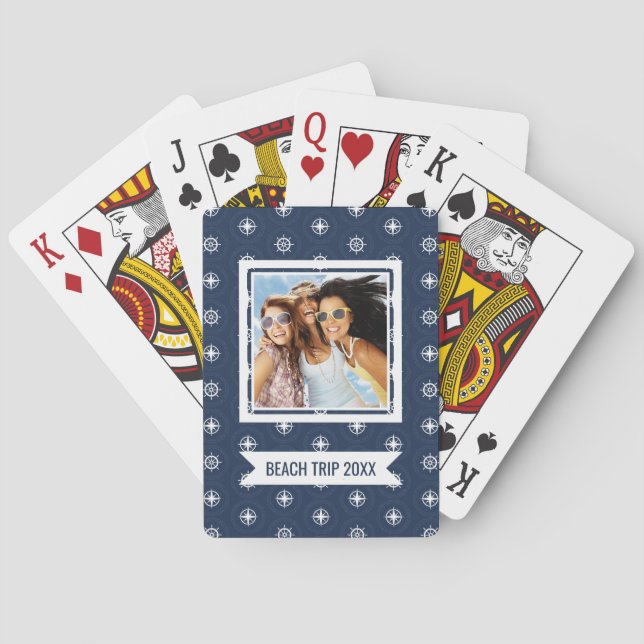 Add Your Name | Maritime Tool Pattern Poker Cards (Back)