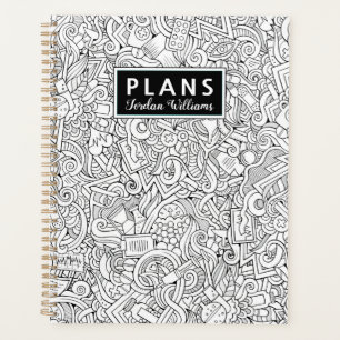 Add Your Name Medical B&W Pattern Planner