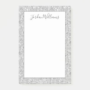 Add Your Name Medical B&W Pattern Post-it Notes