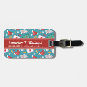Add Your Name   Medical Icon Pattern Luggage Tag