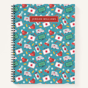 Add Your Name   Medical Icon Pattern Notebook