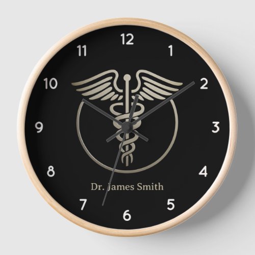 Add Your Name Medical Symbol Doctor Custom Clock