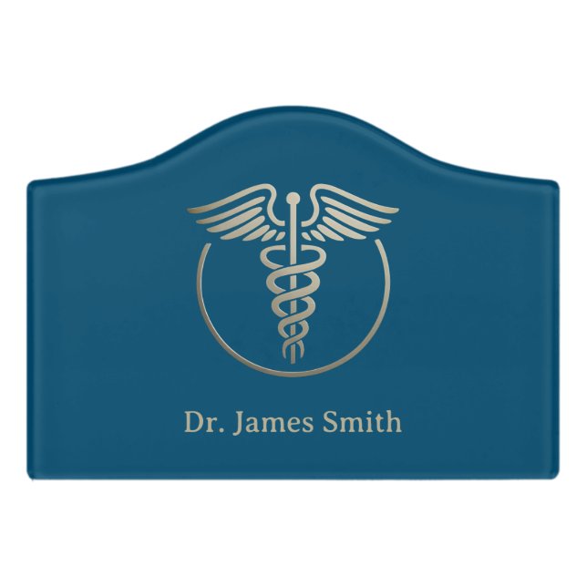 Add Your Name Medical Symbol Doctor Custom Door Sign (Small Crest Front)