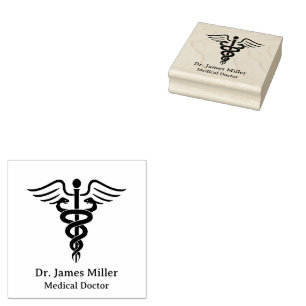 Add Your Name Medical Symbol Doctor Nurse Custom   Rubber Stamp
