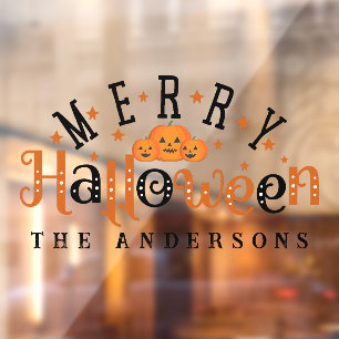 Add Your Name Merry Halloween Custom Window Cling