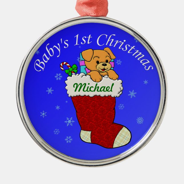 Add Your Name Metal Ornament (Front)