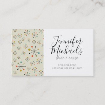 Add Your Name | Mid-century Atomic Inspired Business Card by trendzilla at Zazzle