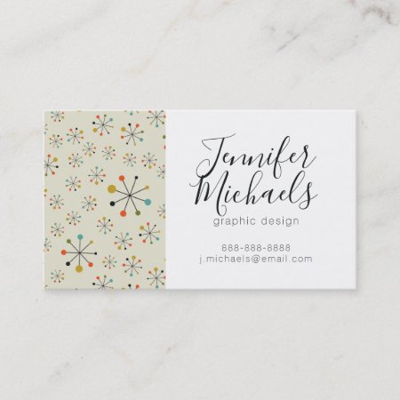 Add Your Name | Mid-century Atomic Inspired Business Card