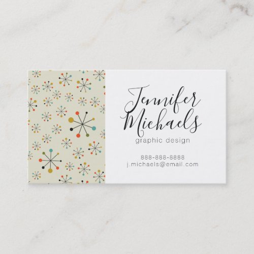 Add Your Name  Mid_Century Atomic Inspired Business Card