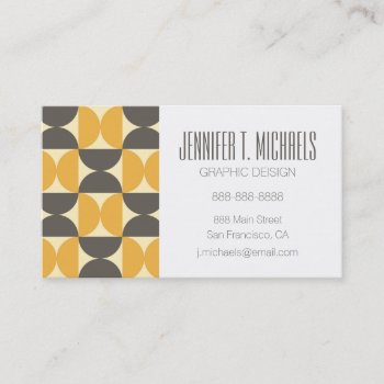 Add Your Name | Mid-century Modern Brown & Gold Business Card by trendzilla at Zazzle