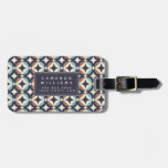 Add Your Name | Mid-Century Modern Brown &amp; Teal Luggage Tag