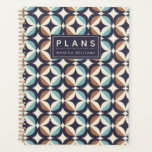 Add Your Name | Mid-Century Modern Brown &amp; Teal Planner