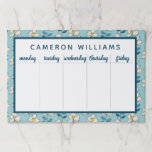 Add Your Name | Mid-Century Modern Floral Leaf Paper Pad