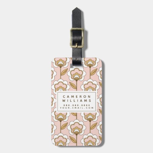 Add Your Name  Mid_Century Modern Floral Pattern Luggage Tag