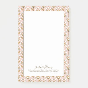 Add Your Name   Mid-Century Modern Floral Pattern Post-it Notes