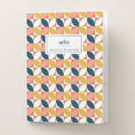 Add Your Name | Mid-Century Modern Leaf Pattern Pocket Folder