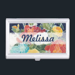 Add Your Name | Midnight Florals I Business Card Case<br><div class="desc">Floral</div>