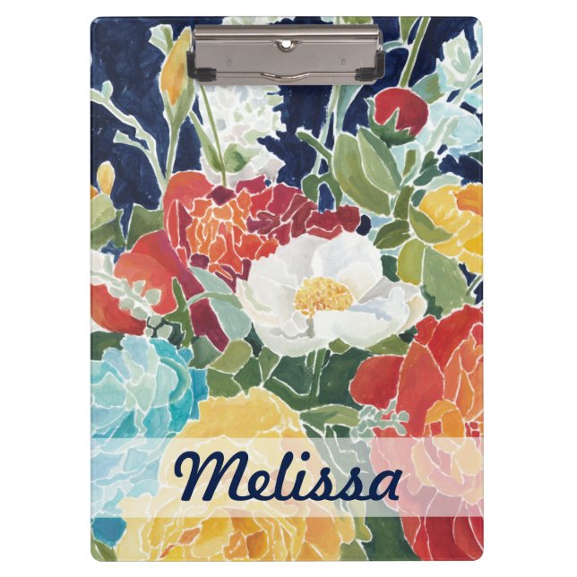 Add Your Name | Midnight Florals I Clipboard (Front)