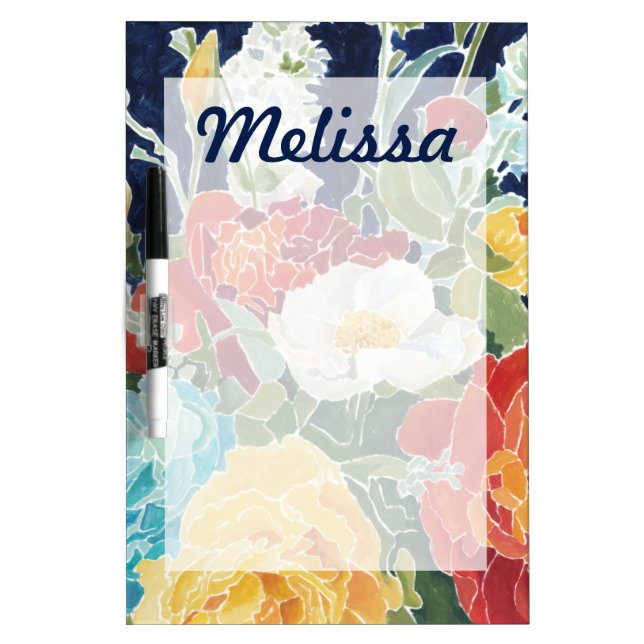 Add Your Name | Midnight Florals I Dry Erase Board (Front)