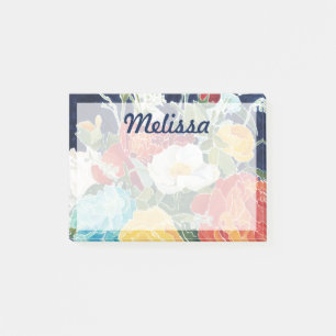 Add Your Name Midnight Florals I Post-it Notes