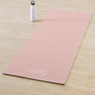 Add Your Name Modern Blush Pink Yoga Mat