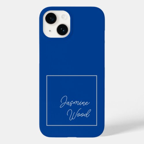 Add Your Name Modern Minimalist Blue Case_Mate iPhone 14 Case