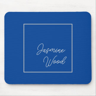 Add Your Name Modern Minimalist Blue Mouse Pad