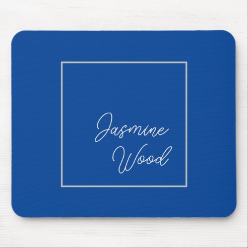 Add Your Name Modern Minimalist Blue Mouse Pad