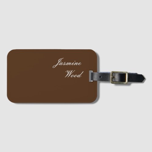 Add Your Name Modern Minimalist Brown Luggage Tag