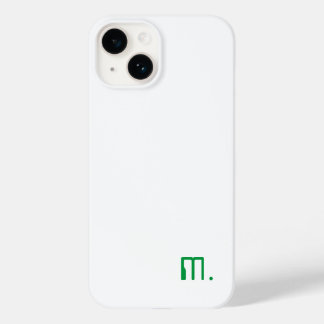 Add Your Name Modern Minimalist Green White Case-Mate iPhone 14 Case