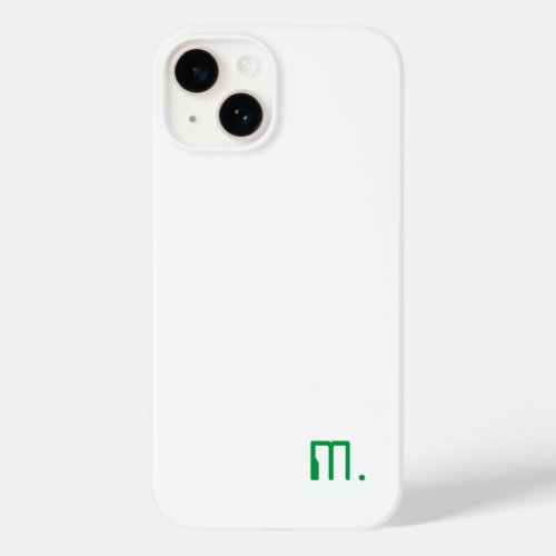 Add Your Name Modern Minimalist Green White Case_Mate iPhone 14 Case