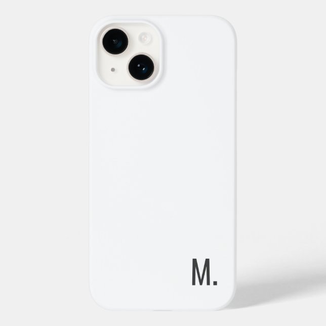 Add Your Name Modern Minimalist Grey White Case-Mate iPhone Case (Back)