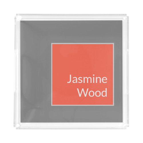 Add Your Name Modern Minimalist Plain Acrylic Tray