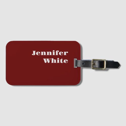 Add Your Name Modern Minimalist Plain Luggage Tag